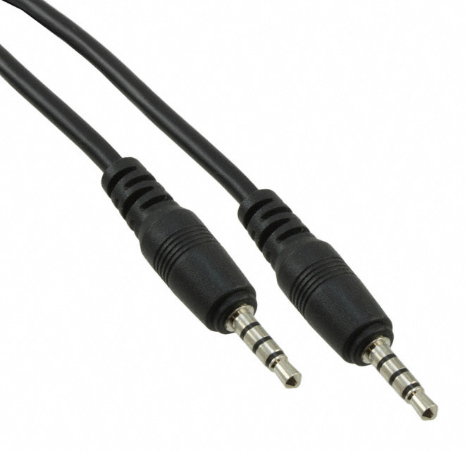 Cable Stereo (4 Conductor, TRRS) Phone Plug, 2.5mm To Phone Plug, 2.5mm 6.0' (1.83m)
